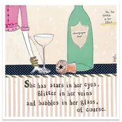 Bubbles in Her Glass Congratulations Greeting Card