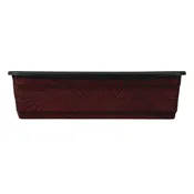 American West at Home Leather‑Accented 18" Rectangle Planter with Plastic Insert — Large, Hand‑Tooled Leather