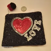 Beaded Love Mini Pouch Coin Purse