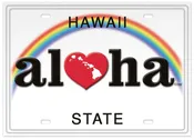 25-Pack Hawaii Generic Postcards Heart of Hawaii Aloha License Plate 5x7