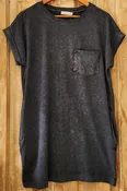 Black Cotton Washed T Shirt Dress