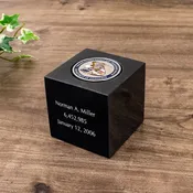 Black Marble Patent Cube with USPTO Coin