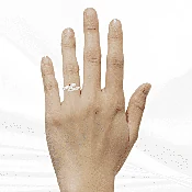 1.80 carat Oval cut and Pear shape Bypass Ring in White Gold