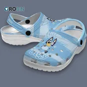 Custom Name Bluey Paint Splatter Graphics Classic Crocs