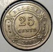 ✅2003 Belize 25 Cent Piece✅