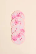 4 Pack Coasters - Peach Hibiscus Jungle