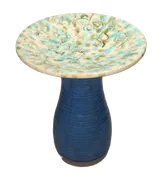 20" H Butterfly Birdbath Blue, Green and Tan