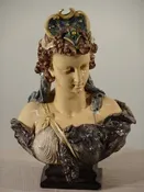 19th c. Majolica Bust