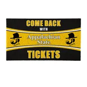 28" x 16" PVC Trapper Mat, Come Back with Tickets, Appalachian State University