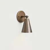 Aged Brass Wall Sconce - Mid Century Modern Light Fixture