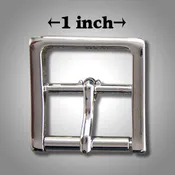 1" Center Bar Roller Buckle - Nickel Plate
