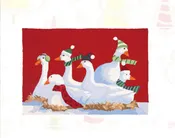 Six Geese a Laying Christmas Rug