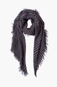 100% Cashmere Scarf Blue Warped Plaid