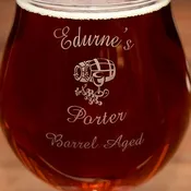Arced Text Belgian Beer Glass