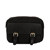203 BK Double Zipper Crossbody Bag