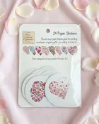 24 Paper Stickers Set - Floral Hearts