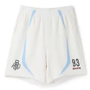 A Bathing Ape Heavy Wash Hand Draw Football Logo Relaxed Fit Sweat Shorts M (White)
