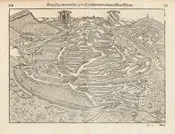 1572 / 1614 Münster / Petri View of the city of Besançon, France