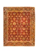 Oriental Rug Indian Agra Handmade Area Vintage Transitional 12'9"x16'2" (13x16) Blue Yellow/Gold Blue Agra Tea Washed Floral Agra Design #A36501
