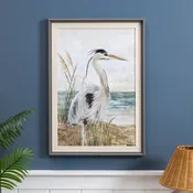 Blue Coastal Wall Décor, Canvas, Egret, 30" L x 20" H