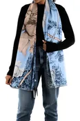 100% Silk Floral Print Scarf - SILK2607