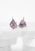 14k-18k Gold Rose de France Amethyst Hook Earrings