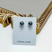 8mm Sterling Silver Navajo Pearl Stud Earrings