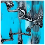 Bullseye Glascadia Light Cyan, White &amp;amp; Black Opalescent Graffiti 90 C.O.E. Glass