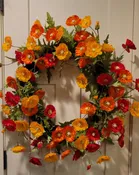Red &amp; Yellow Poppy Wreath