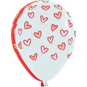 11" Forever Hearts Around Latex Balloons (50ct)