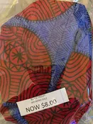 Ankara Red and Blue Print Satin Lined Elastic Bonnet