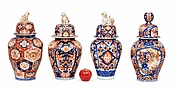 Collection of Four Imari Lidded Vases