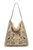 Annie Cream Faux Fur Tote