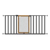 The Thruway 60XW Series Extra Wide Safety Pet and Baby Gate, 30"-60" Wide, 26" Tall  Honey Oak