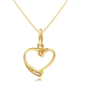 0.02 ct. Diamond 14K Yellow Gold Heart Pendant