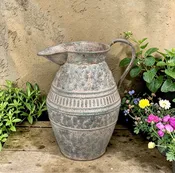12″ Metal Pitcher Vase