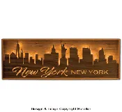 Lighted Cityscape Silhouette Wall Art Pattern-Detroit