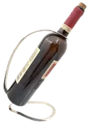 Allan Adler Sterling Silver Hammered Wine Bottle Holder Novelty Barware in Mid-Century Modern Style