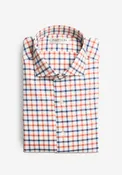 Blue/Orange Check Flannel Shirt
