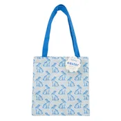 12x12" Blue Bunny Toile Canvas Bag