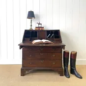 A Beautiful 18th Century English Mahogany Drop Front Desk