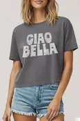 Crop Top Ciao Bella Italian Typography Boxy Tee