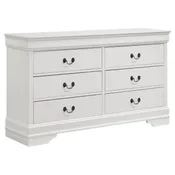 Louis Philippe 6-drawer Dresser White