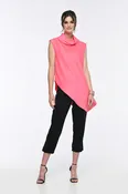 Asymmetrical Point Funnel Neck Tunic