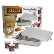 Stovetop Smoker – The Original (11” x 15” x 3.5”) Value Pack Stainless Steel Smoking Box with 3 Bonus Pints of Wood Chips – Works Over Any Heat Source, Indoor or Outdoor