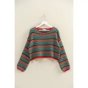 Multi Color Stripe Oversized Sweater