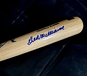 Ted Williams Signed Louisville Slugger Baseball Bat. High Grade Auto. Green Diamond Holo — The Bullpen Sports Collectibles