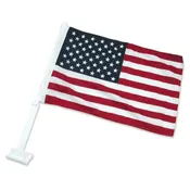 11 x 14 in. 2-Ply Polyester American Auto Window Flag. Double Sided and Mounted on Window Bracket