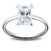 14K Gold 0.55ct Radiant Cut Diamond Solitaire Engagement Ring H SI1