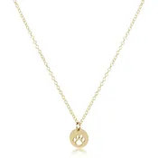 16" Necklace Gold - Paw Print Small Gold Disc